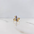 Elegant Branch Ring 2.9gr / Size 6 1/2 / Blue and White Zircons Two 18K Yellow and White Golds $