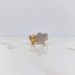 Hearts Ring 4.5gr / Size 5 3/4 / White Zircons Two-tone Yellow and White Gold 18K $
