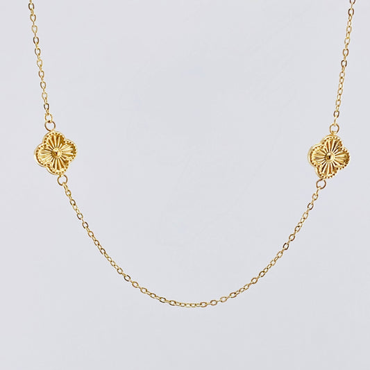 Cadena Aro Seguido Trebol 4.3gr / 19 3/4 in / 1.3mm Oro Amarillo 18K