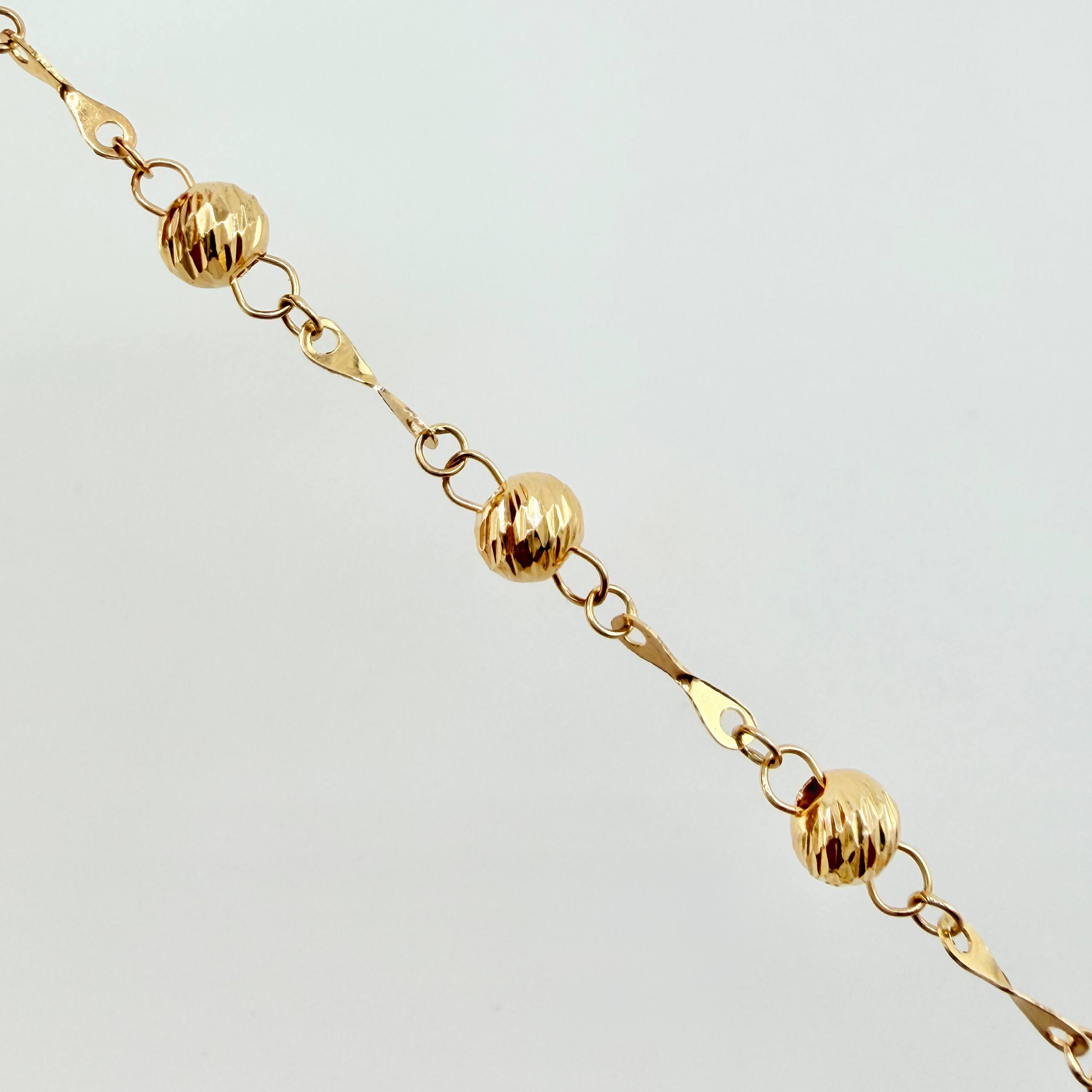 Anklet Denario Miraculous Virgin Miraculous Cross 4.45gr / 11 1/4 in / 5mm Yellow Gold 18K ©