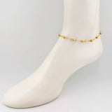 Tobillera Tipo Militar Diamantada 3.05gr / 24.5cm / 5mm Oro Amarillo 18K ©