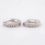 Hoop Earrings Carril Tupido 1.15g / 1/2 in 18K White Gold