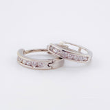 Hoop Earrings Carril Tupido 1.15g / 1/2 in 18K White Gold