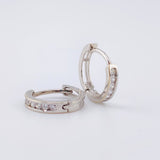 Hoop Earrings Carril Tupido 1.15g / 1/2 in 18K White Gold