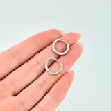 Hoop Earrings Carril Tupido 1.15g / 1/2 in 18K White Gold