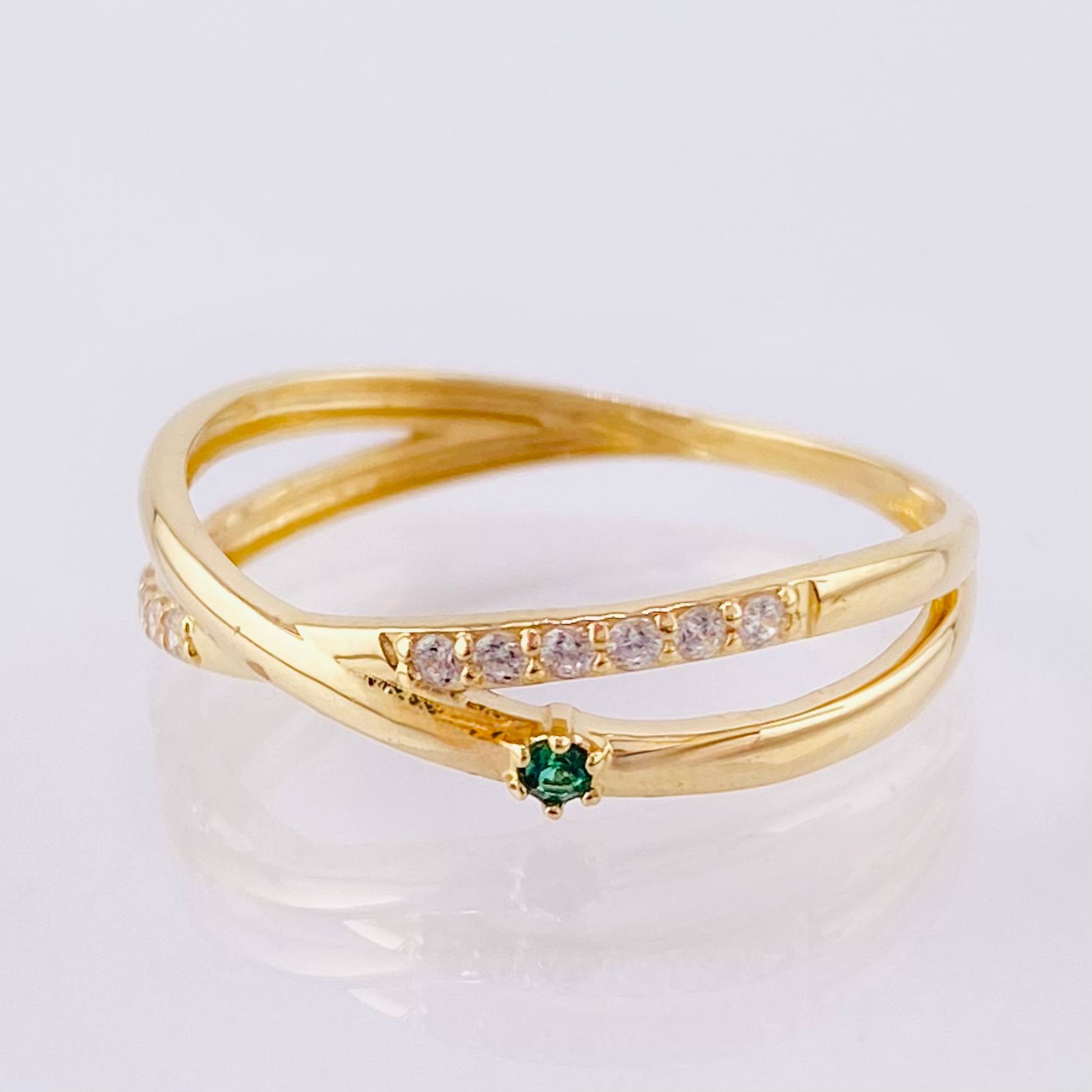 Anillo Carriles Cruzados 1.7gr / T8 1/4 / Oro Amarillo 18K