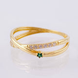 Anillo Carriles Cruzados 1.7gr / T8 1/4 / Oro Amarillo 18K