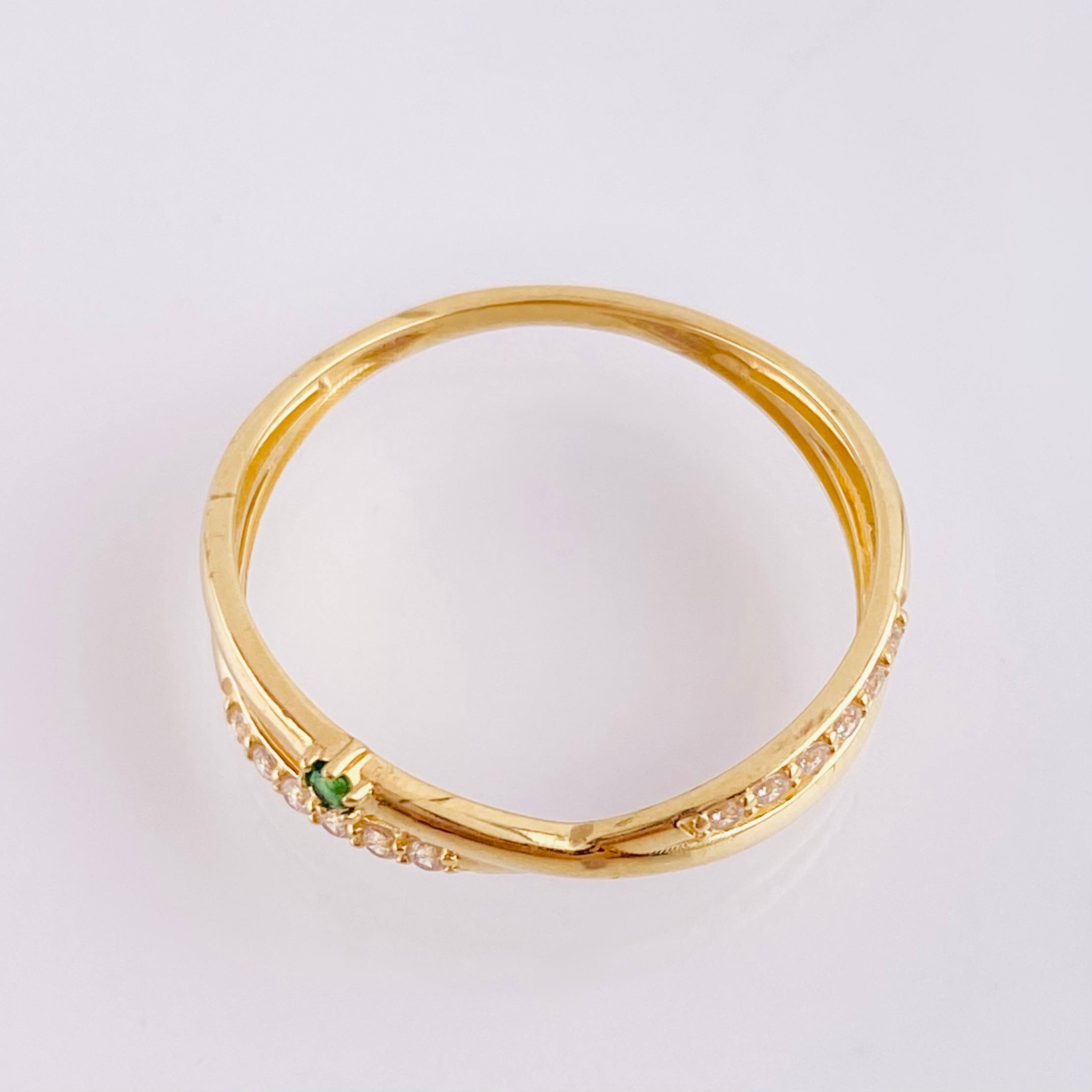 Anillo Carriles Cruzados 1.7gr / T8 1/4 / Oro Amarillo 18K