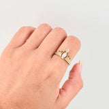 Anillo Virgen Milagrosa 2.75gr / T8 1/4 / Dos Oros Amarillo Blanco 18K