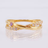 Anillo Carriles Cruzados 1.6gr / T6 1/2 / Oro Amarillo 18K
