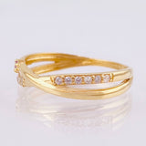 Anillo Carriles Cruzados 1.6gr / T6 1/2 / Oro Amarillo 18K