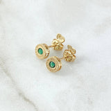 Topos Rusticos 1.75gr / 7mm Circon verde Oro Amarillo 18K *
