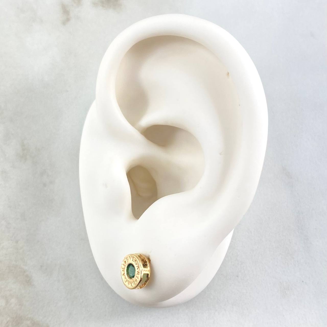 Topos Rusticos 1.75gr / 7mm Circon verde Oro Amarillo 18K *