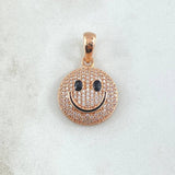 Pendant Happy Face 3.5gr / 3cm / White Zircons 18K Rose Gold ©
