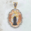 Dije Virgen Del Carmen 23.05gr / 8cm / Circones Blancos Negros Tres Oros 18K ©