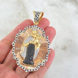 Dije Virgen Del Carmen 23.05gr / 8cm / Circones Blancos Negros Tres Oros 18K ©