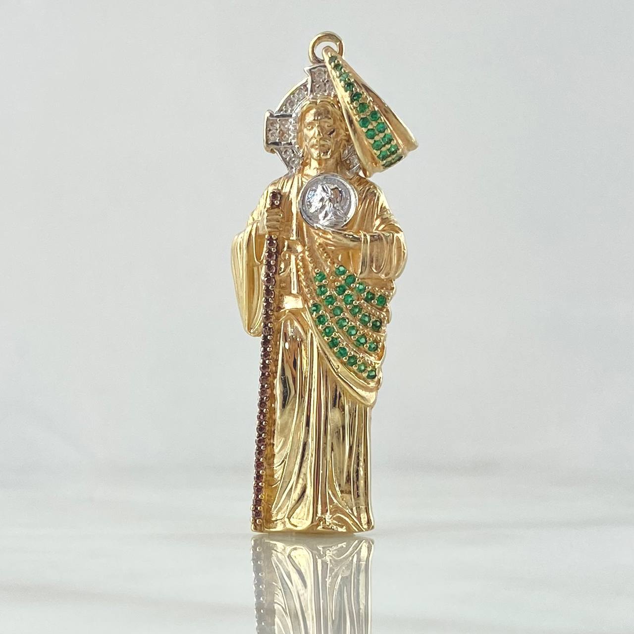 Pendant San Judas Tadeo 10.85gr / 6cm / Tricolor Two Yellows White 18K ©