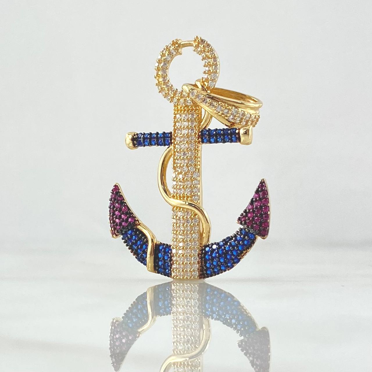 Pendant Anchor 6.3gr / 5cm / Tricolor 18K Yellow Gold ©