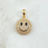 Pendant Happy Face 3.7gr / 3cm / White Zirconia 18K Yellow Gold ©