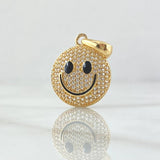 Pendant Happy Face 3.7gr / 3cm / White Zirconia 18K Yellow Gold ©
