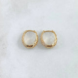 Candongas Dali Basteadas 2.45gr / 1.4cm / Circones Blancos Oro Amarillo 18K ©