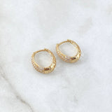 Candongas Dali Basteadas 2.45gr / 1.4cm / Circones Blancos Oro Amarillo 18K ©