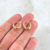 Candongas Dali Basteadas 2.45gr / 1.4cm / Circones Blancos Oro Amarillo 18K ©