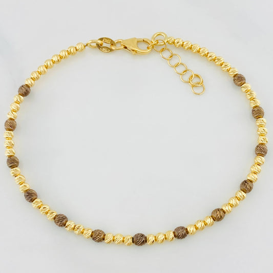 Pulso Aro tipo militar 4.7g / 7 in / 3mm Dos Oros Negro Amarillo 18K