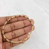 Pulso Aro tipo militar 4.7g / 7 in / 3mm Dos Oros Negro Amarillo 18K