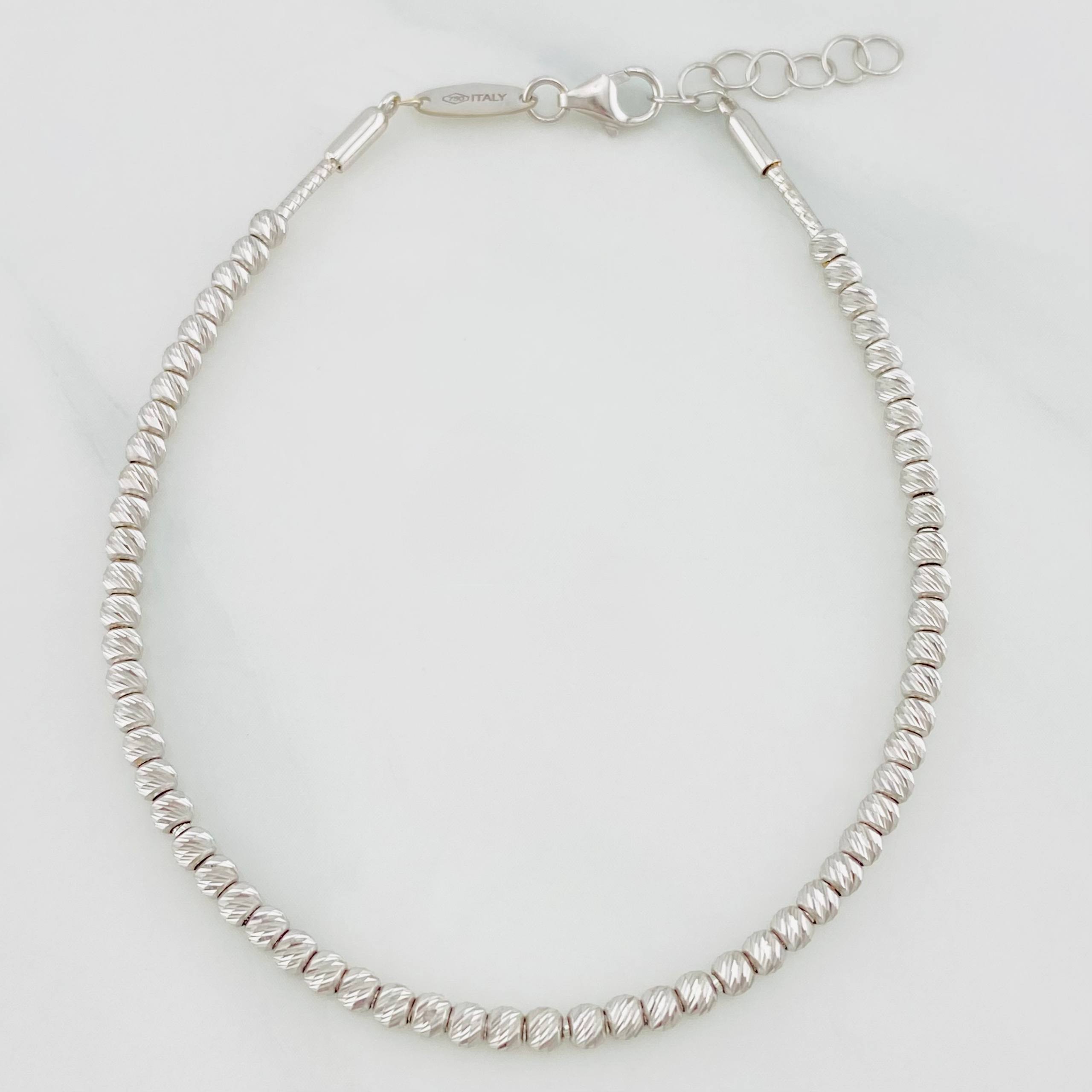 Pulso Modulable Tipo militar 4g / 7 3/4 in - 7 in / 3mm Oro Blanco 18K