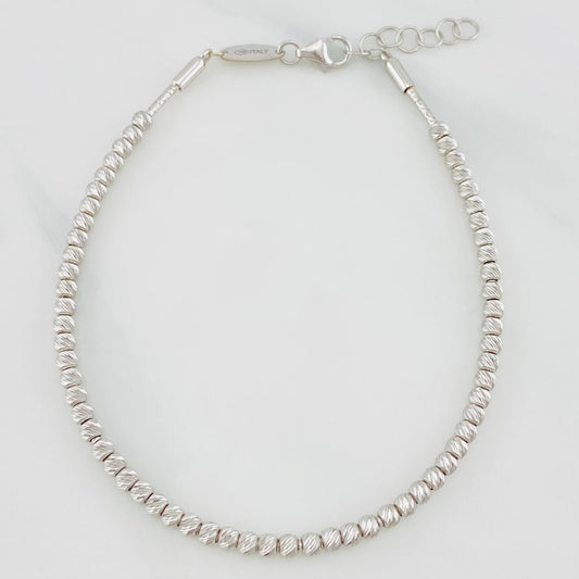 Pulso Modulable Tipo militar 4g / 7 3/4 in - 7 in / 3mm Oro Blanco 18K