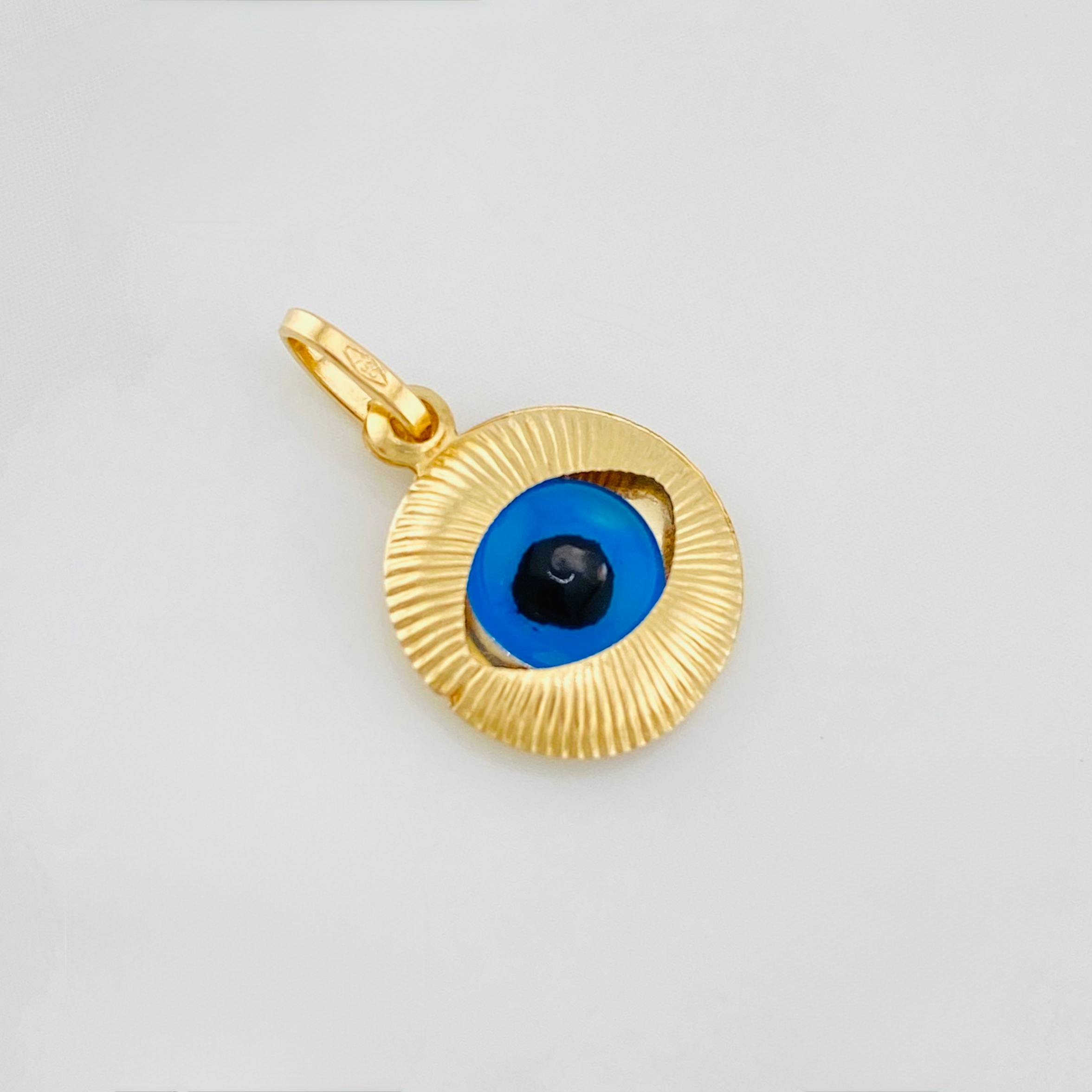 Dije Ojo truco 0.9g / 3/4 in Oro Amarillo 18K