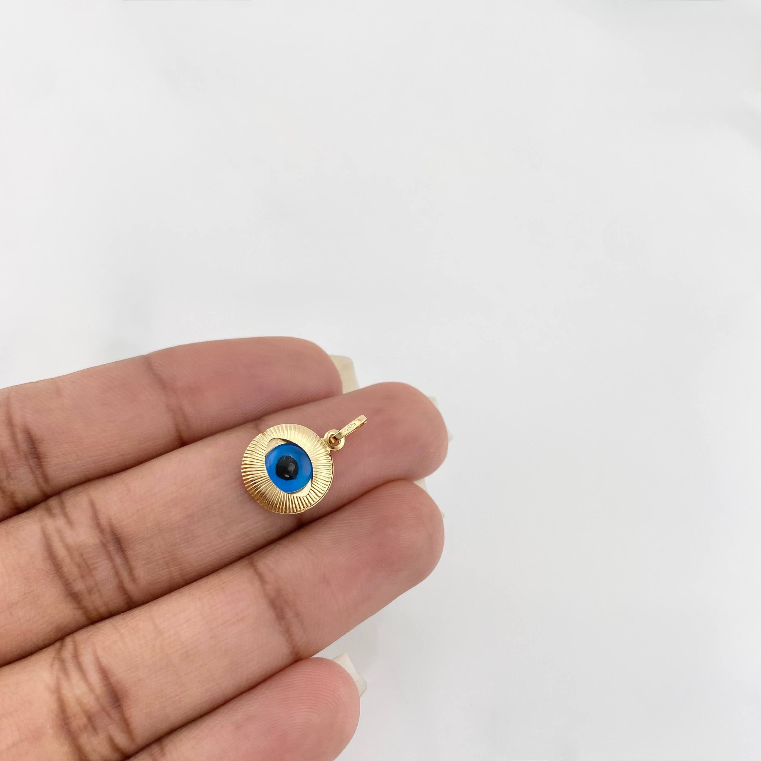 Dije Ojo truco 0.8g / 3/4 in Oro Amarillo 18K