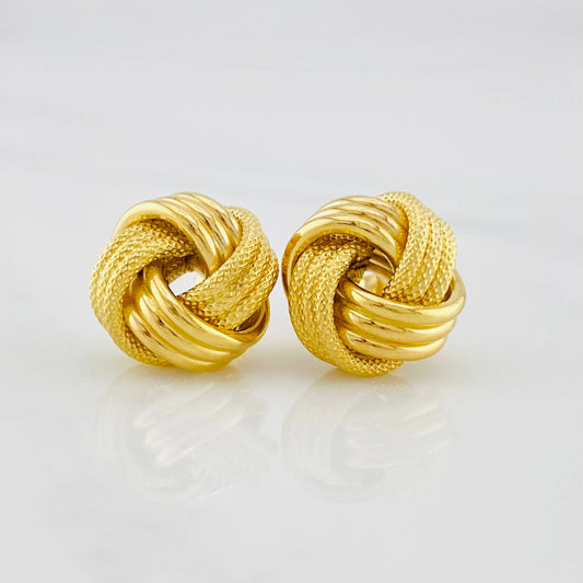 Stud Earrings Knot 2.1g / in / 12.1mm Yellow Gold 18K