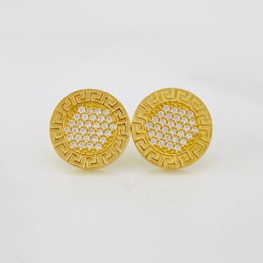 Stud Earrings Tribal 3.1g / in / 12.4mm Yellow Gold 18K