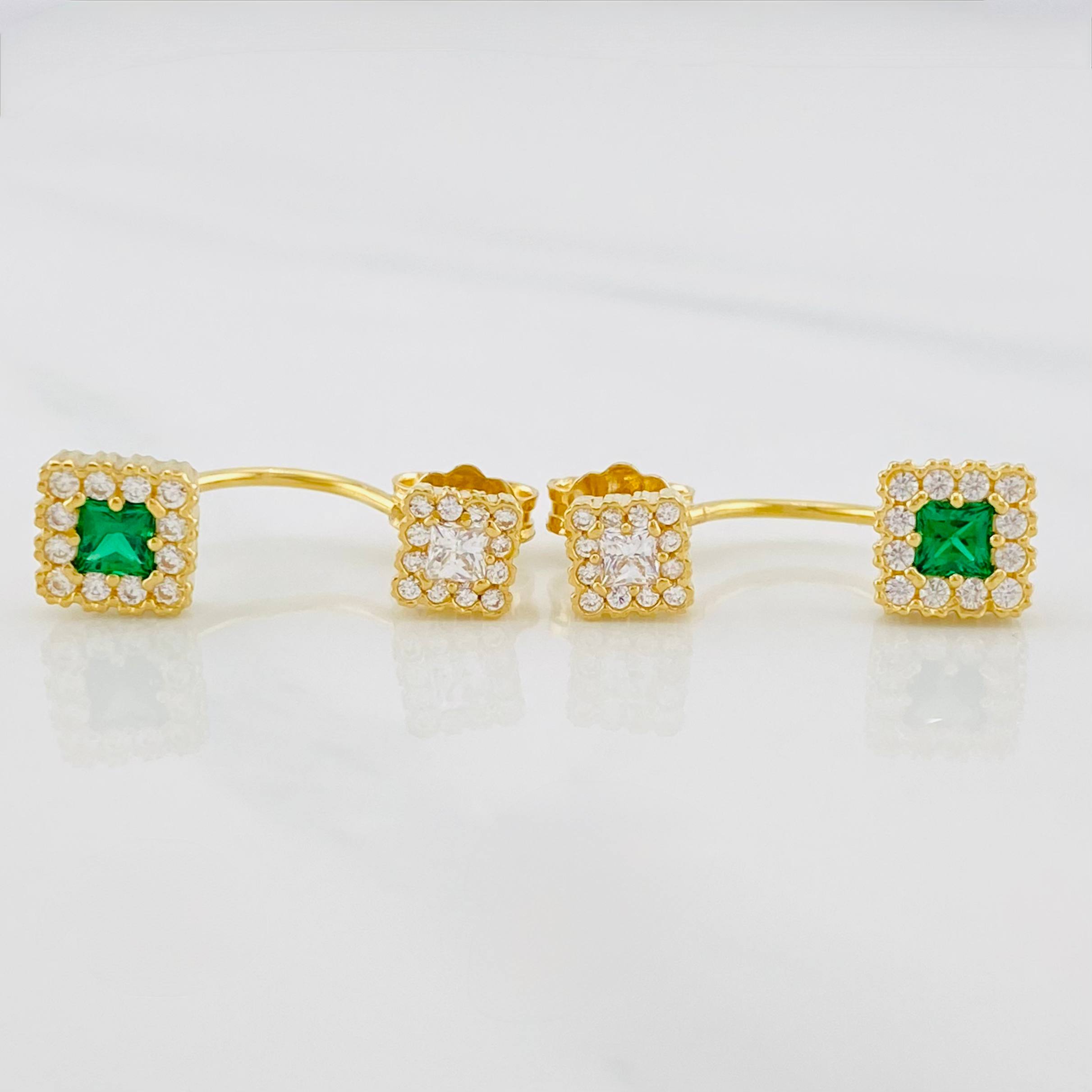 Topos Halo cuadrado 3.35g / in / 6.5mm Oro Amarillo 18K