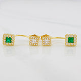 Topos Halo cuadrado 3.3g / in / 6.5mm Oro Amarillo 18K