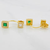 Topos Halo cuadrado 3.35g / in / 6.5mm Oro Amarillo 18K