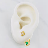 Topos Halo cuadrado 3.35g / in / 6.5mm Oro Amarillo 18K