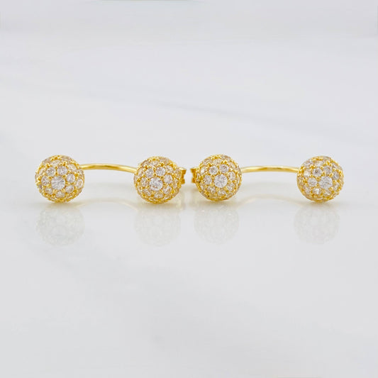 Stud Earrings Dense Ball 2.6g / in / 6mm Yellow Gold 18K