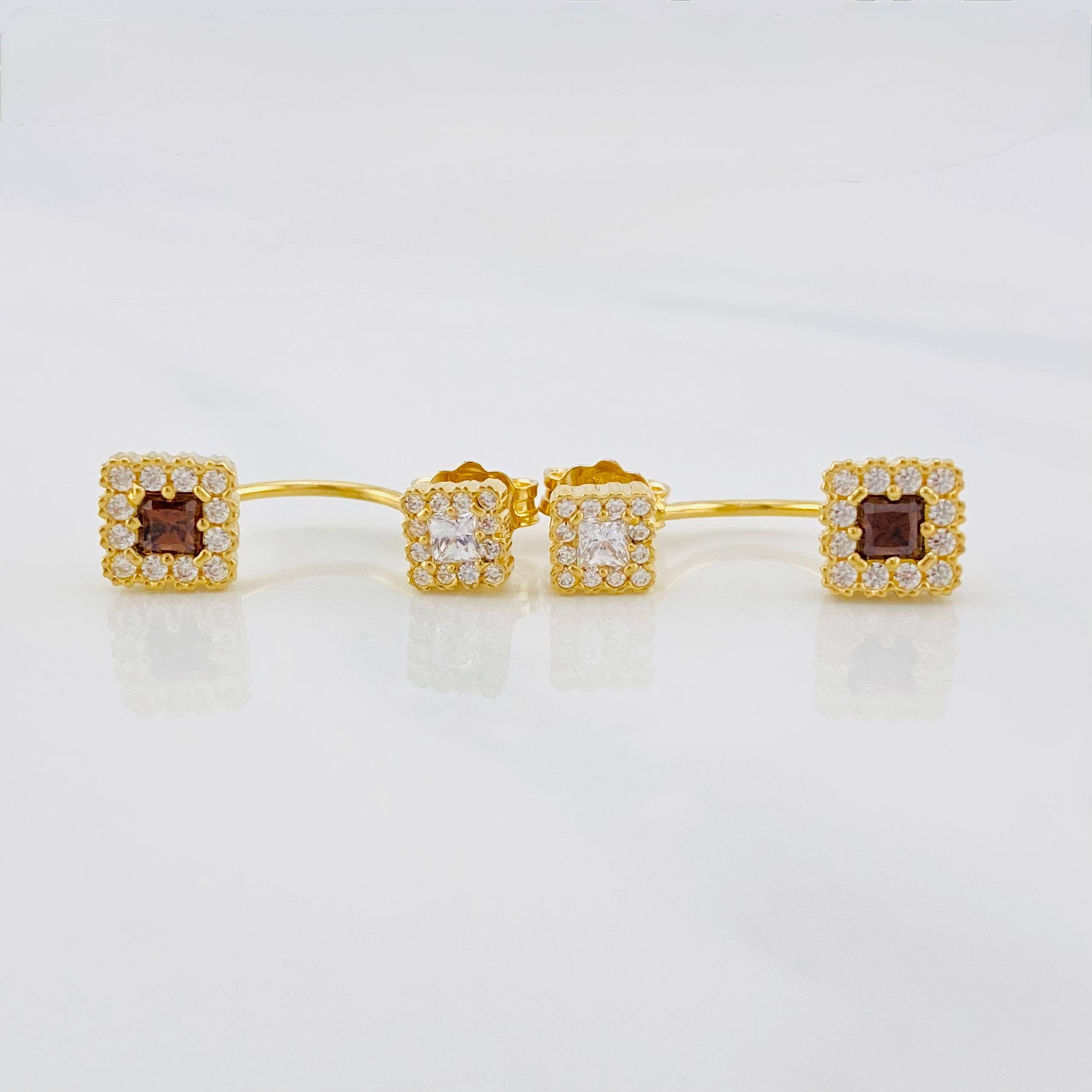 Topos Halo cuadrado 3.35g / in / 6.5mm Oro Amarillo 18K