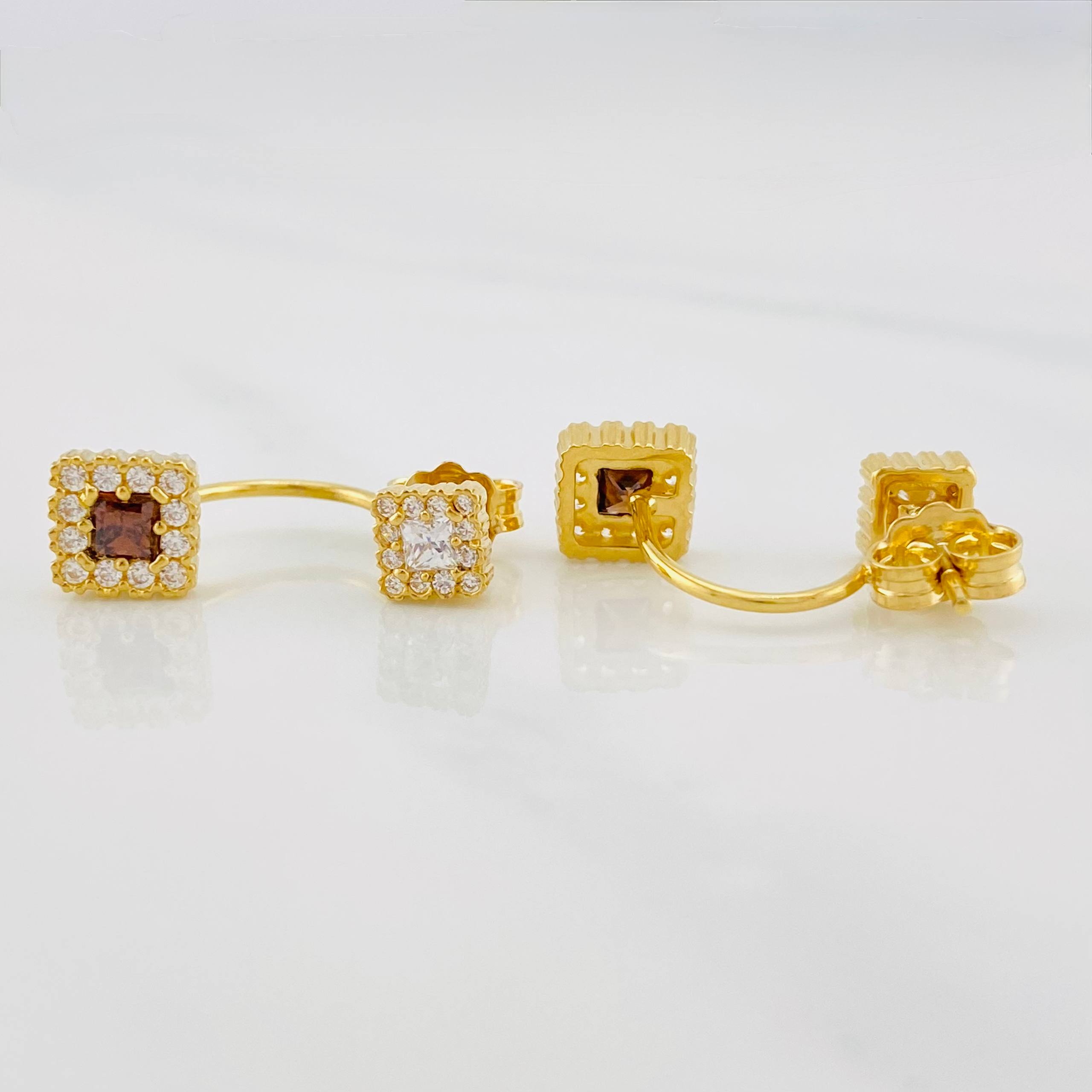 Topos Halo cuadrado 3.35g / in / 6.5mm Oro Amarillo 18K