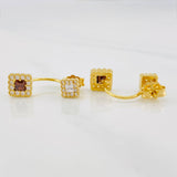 Topos Halo cuadrado 3.35g / in / 6.5mm Oro Amarillo 18K