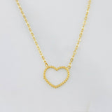 Cadena Aro seguido silueta corazón 1.3g / 18 in / 1mm Oro Amarillo 18K