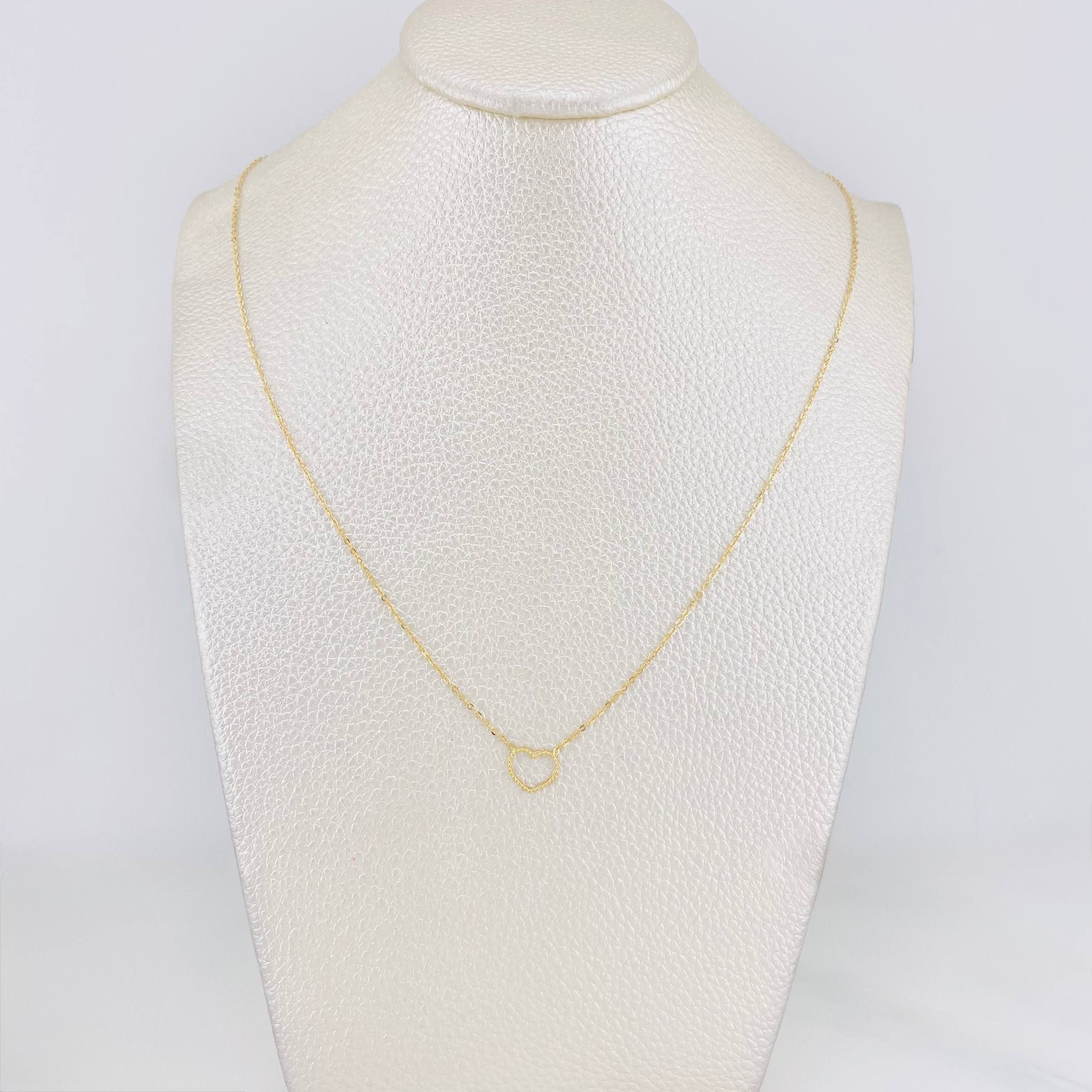 Cadena Aro seguido silueta corazón 1.3g / 18 in / 1mm Oro Amarillo 18K