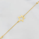 Pulso Aro seguido silueta estrella 1.15g / 7 in-16 1/2in / 3mm Oro Amarillo 18K