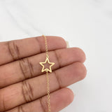 Tobillera Aro seguido silueta estrella 1.15g / 7 in / 3mm Oro Amarillo 18K