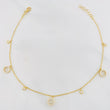Tobillera Aro seguido círculos 3g / 9 3/4 in-9 in / 1.3mm Oro Amarillo 18K