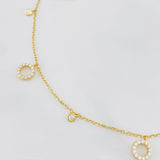Tobillera Aro seguido círculos 3g / 9 3/4 in-9 in / 1.3mm Oro Amarillo 18K