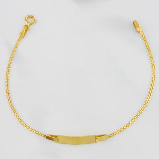 Pulso Chino placa rectangular 1.65g / 6 1/4 in / 1.5mm Oro Amarillo 18K